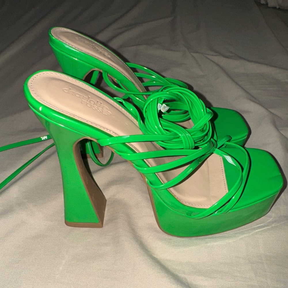 Charlotte Russe Bright Green Strappy Heels